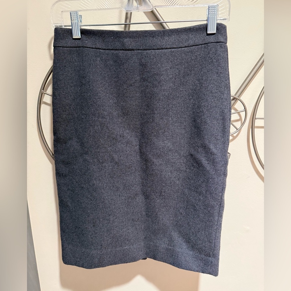 J. Crew Charcoal Gray No 2 Size 0 Pencil Skirt 100% Wool